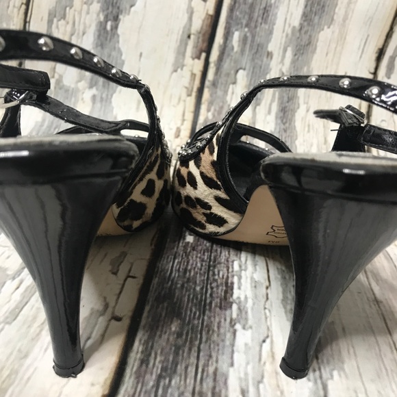 Calf hair leather sling backs - Picture 3 of 5